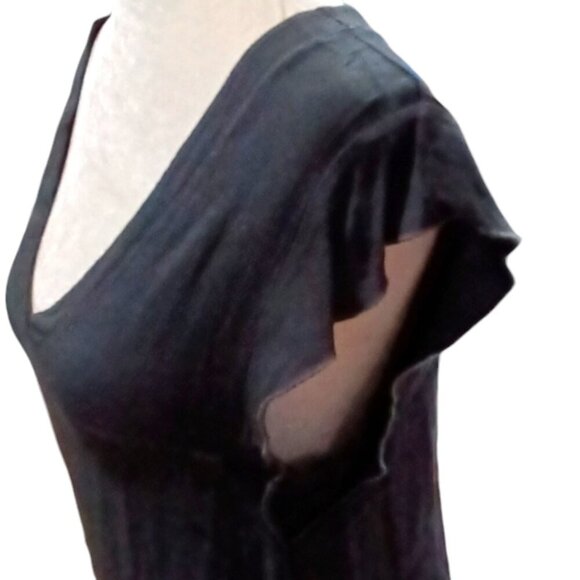 Kosmika Black Sleeveless V-Neck Dress Made in Italy 100% Viscose Size Small - Picture 3 of 5